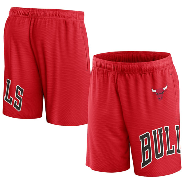 Men's Chicago Bulls Red Free Throw Mesh Shorts